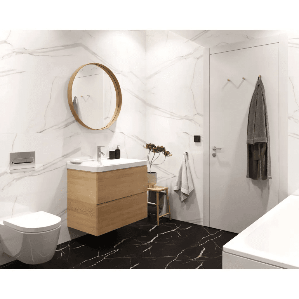 Panele winylowe SPC Calacatta Black 60x60 Marmur Czarny Kamień Matowy 6067236 Klasa 33 5 mm, Vilo