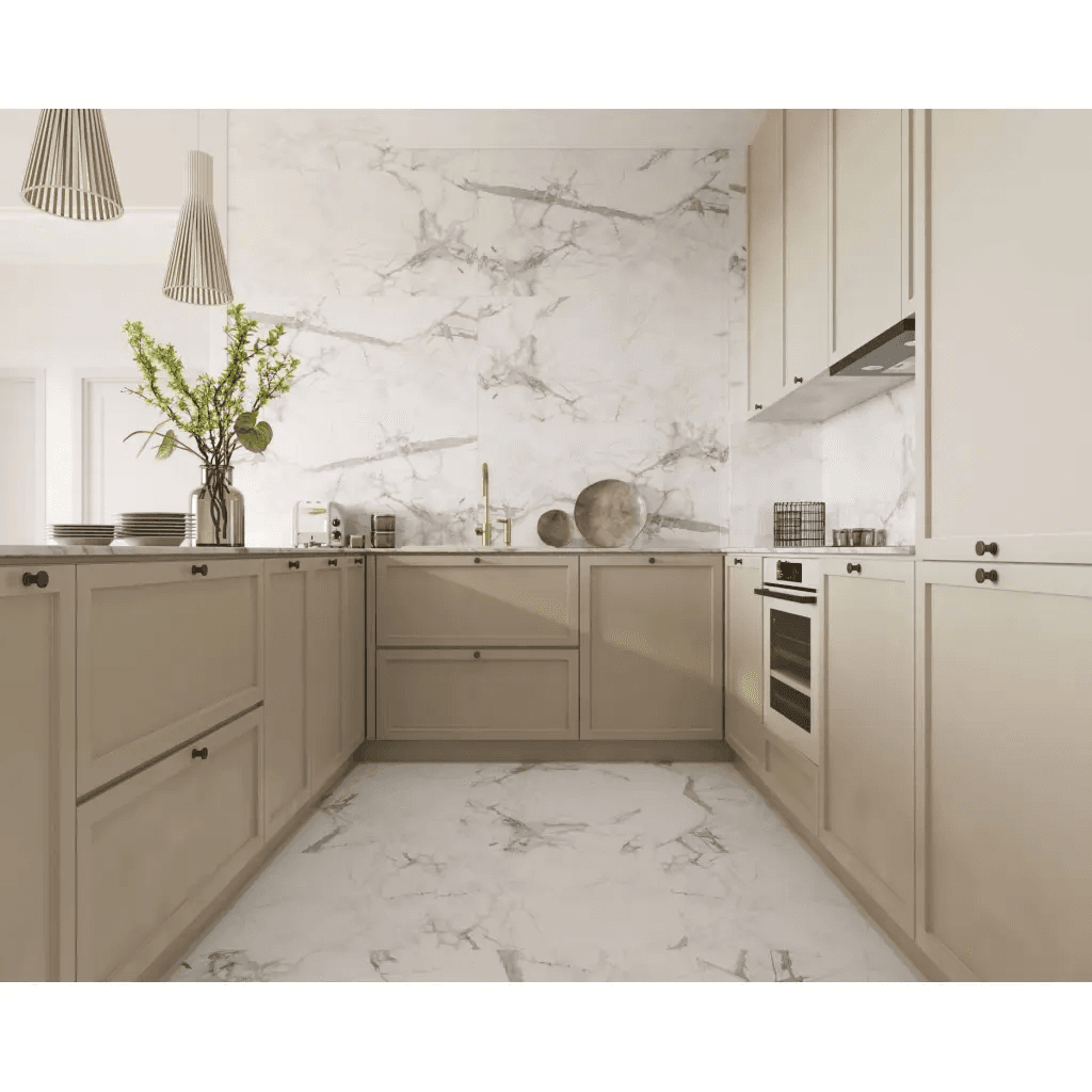 Panele winylowe SPC Calacatta Snow 60x60 Marmur Biały Kamień Matowy 6067239 Klasa 33 5 mm, Vilo