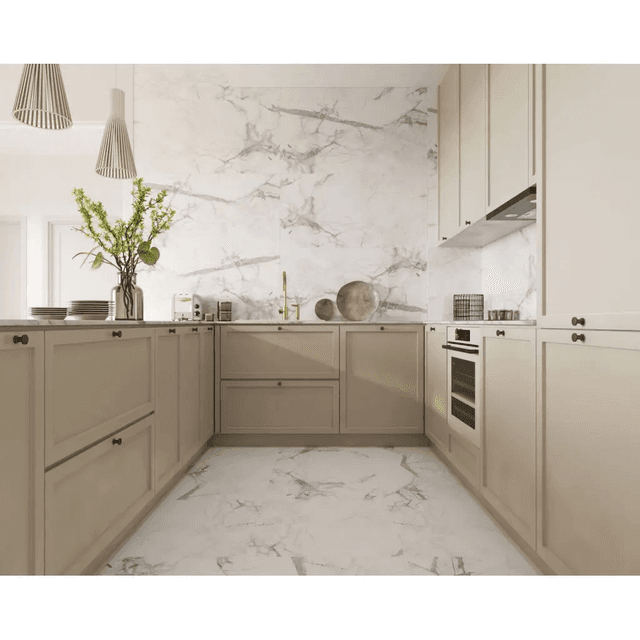 Panele winylowe SPC Calacatta Snow 60x60 Marmur Biały Kamień Matowy 6067239 Klasa 33 5 mm, Vilo