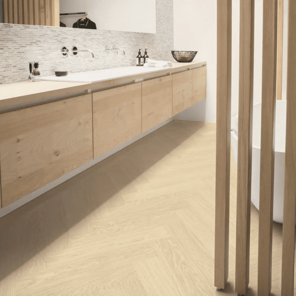 Panele winylowe SPC LVT z podkładem Jodełka Dąb Polarny HB Klasa 33 6 mm, AVHBU40361, Quick-Step Unilin