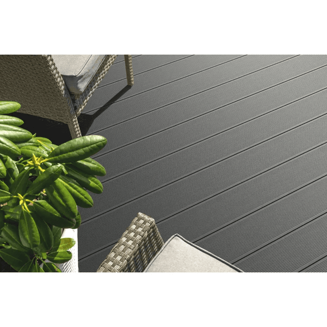 Deska tarasowa dwustronna BERGDECK B150 szczotkowana Czarny 2,4m 25 mm, BD1002, Bergdeck