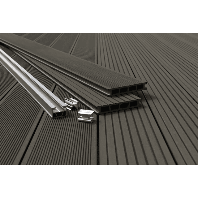 Deska tarasowa dwustronna BERGDECK B150 szczotkowana Czarny 2,4m 25 mm, BD1002, Bergdeck
