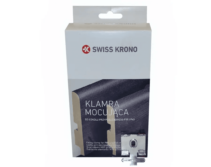Uchwyty do Listwy Swiss Krono P85 - 50 szt. Klamry Mocujące do Cokołów, 833P85, Swiss Krono