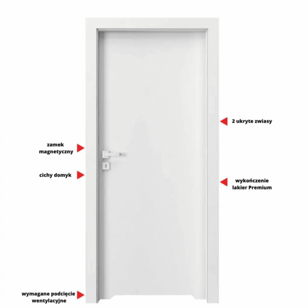 Drzwi Porta VECTOR Premium T WC Lewe 80cm bezprzylgowe, SPAPMT0L08UBIWAOU0H000, PORTA
