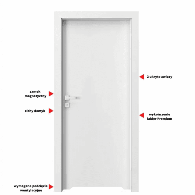 Drzwi Porta VECTOR Premium T WC Lewe 80cm bezprzylgowe, SPAPMT0L08UBIWAOU0H000, PORTA
