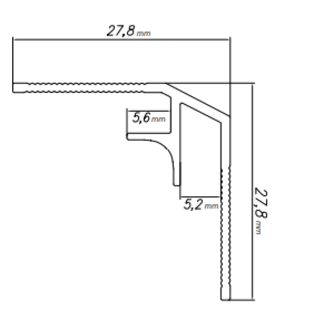 Narożnik wewnętrzny Modee BLACK MATT A4 2800mm, 5905167882726, Modee