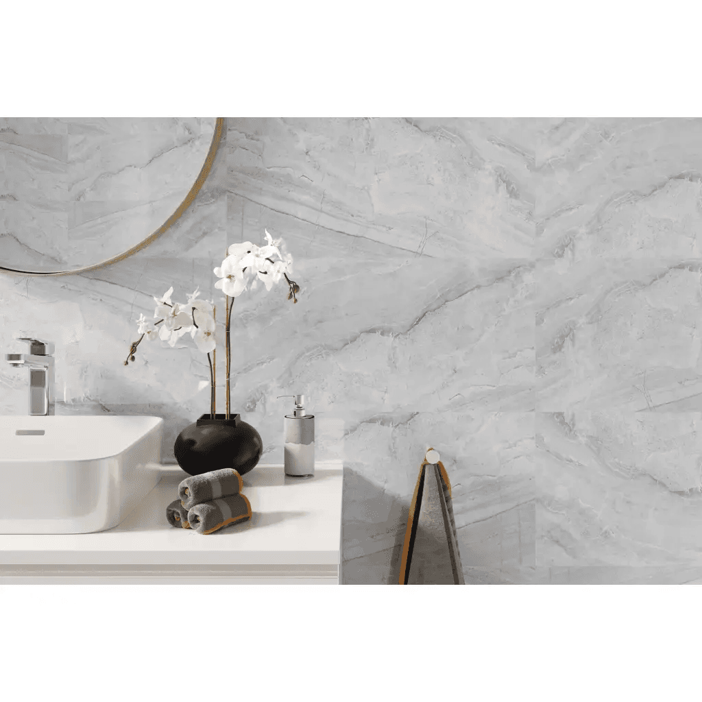 Panele ścienne Ash Grey 30x60 Marmur Kamień Szary Jasny Połysk 6053393, Vilo