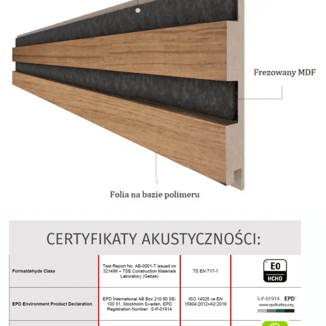 Lamele Akustyczne Dąb Naturalny Teak na Filcu L 248, 120043514, AGT