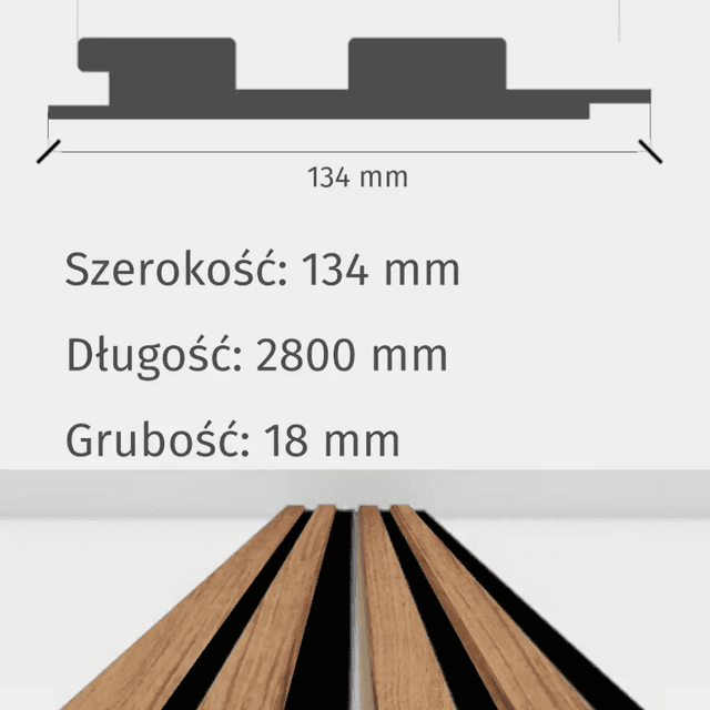 Lamele Akustyczne Dąb Naturalny Teak na Filcu L 248, 120043514, AGT