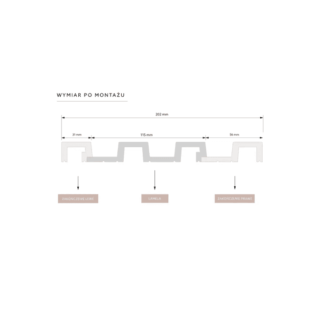 Zakończenie lameli Lamele L Largo Listwa Lewa Dąb Szary L0305L, Mardom Decor