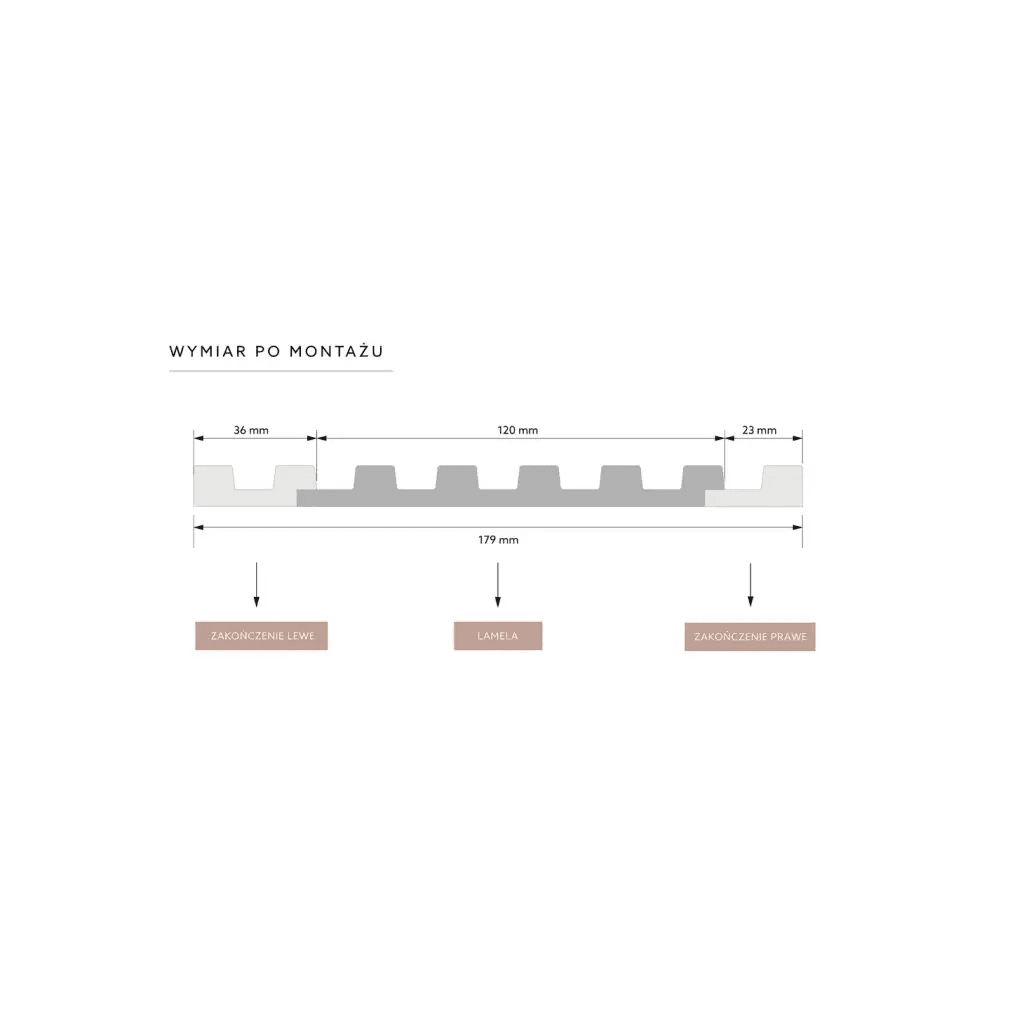 Zakończenie lameli Lamele S Stretto Listwa Prawa Dąb Jasny L0102R, Mardom Decor