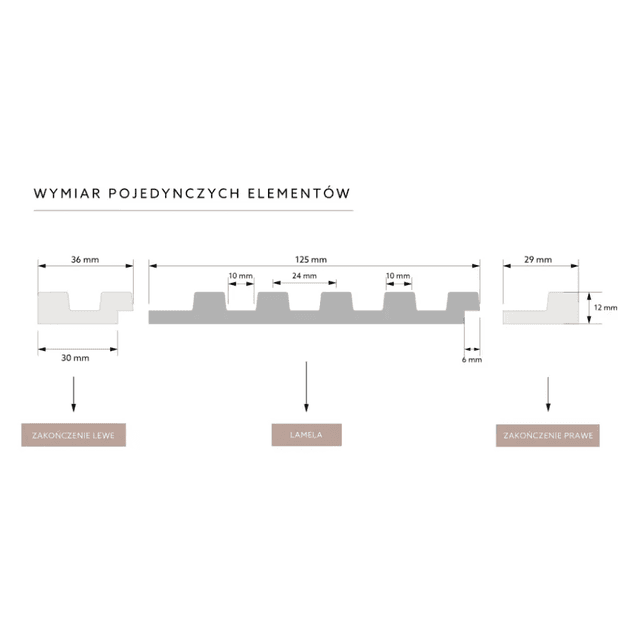 Zakończenie lameli Lamele S Stretto Listwa Prawa Dąb Klasyczny L0106R, Mardom Decor