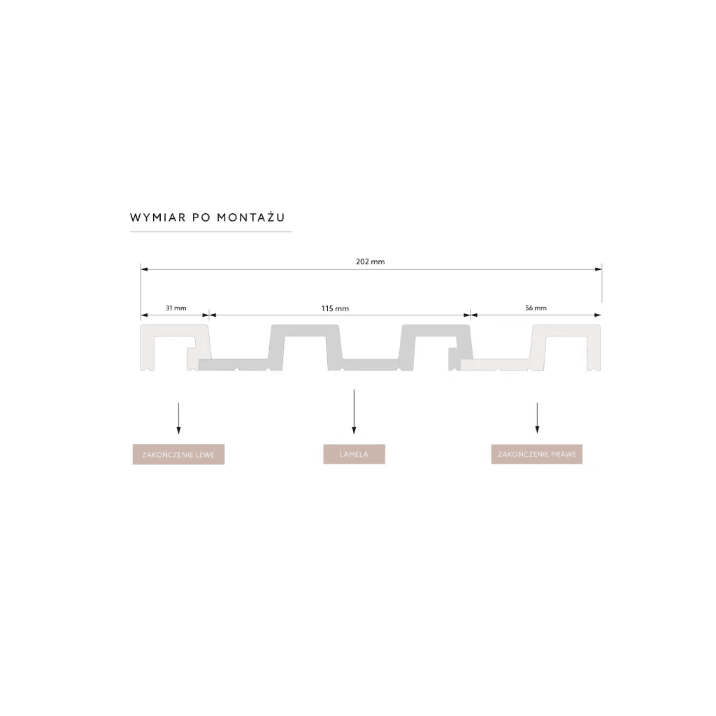 Zakończenie lameli Lamele L Largo Listwa Prawa Dąb Szary L0303R, Mardom Decor