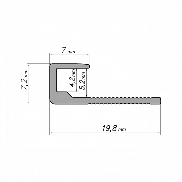 Profil zakończeniowy Modee SILVER A1 2800mm, 5905167884089, Modee