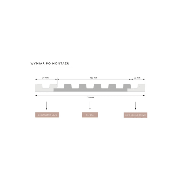 Zakończenie lameli Lamele S Stretto Listwa Lewa Dąb Jasny L0102L, Mardom Decor