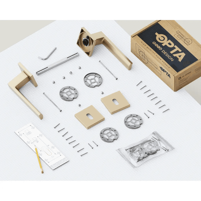 Rozety kwadratowe pod klucz pokojowy QR59 Złota anoda, 5907609716132, Si Apre