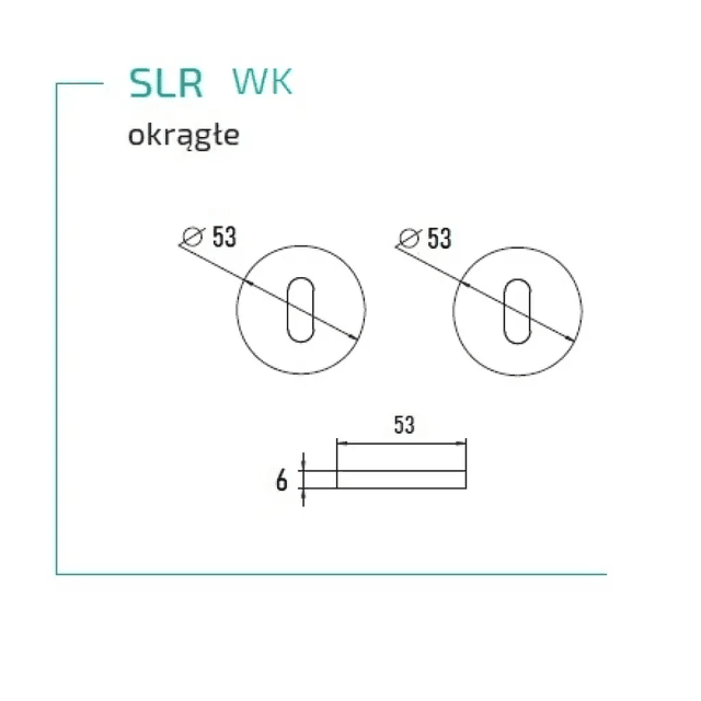 Rozeta okrągła pod klucz pokojowy SLR cz, 5907609715562, Si Apre