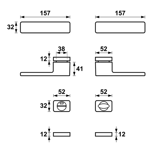 Klamka Libera Inox klamko + klamka + rozeta WC, 5907505414910, Axa