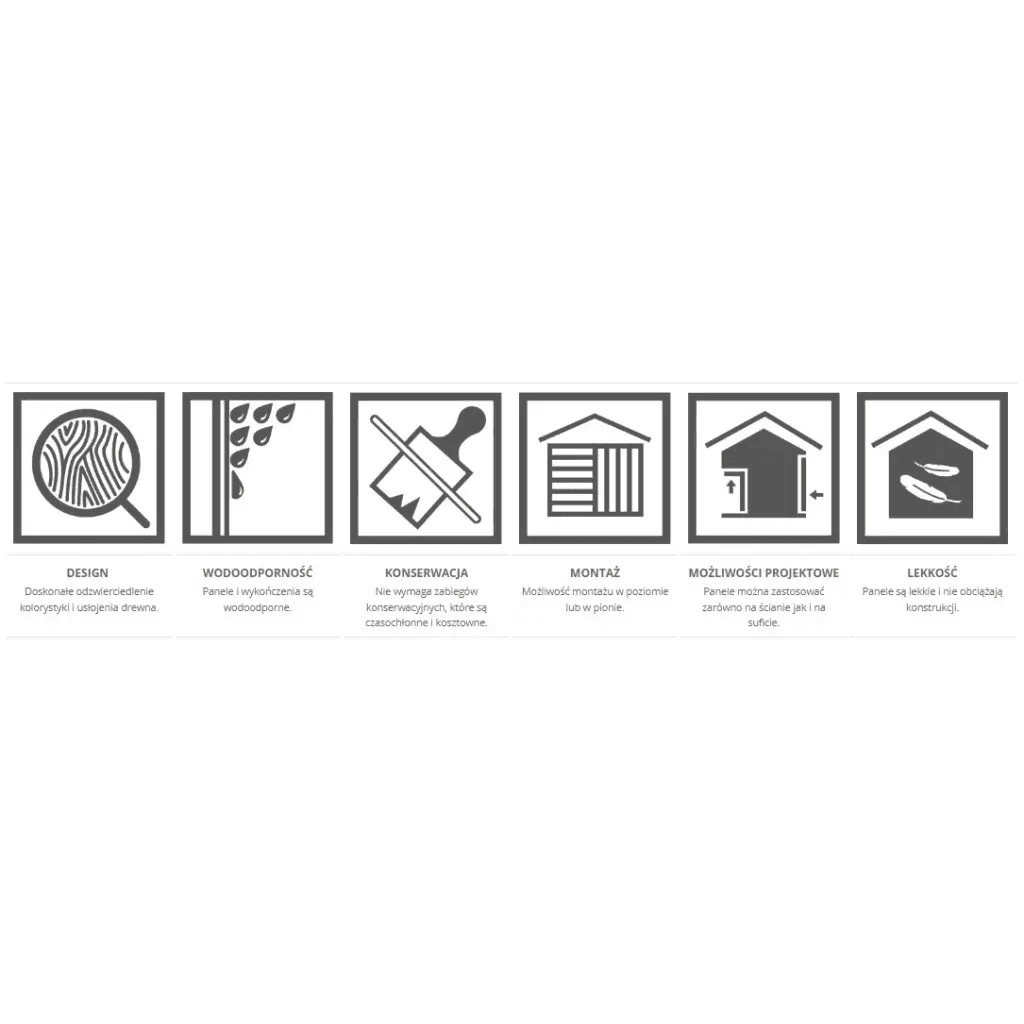 Panele zewnętrzne Fronto lamele Dąb Miodowy 3028097, Vilo