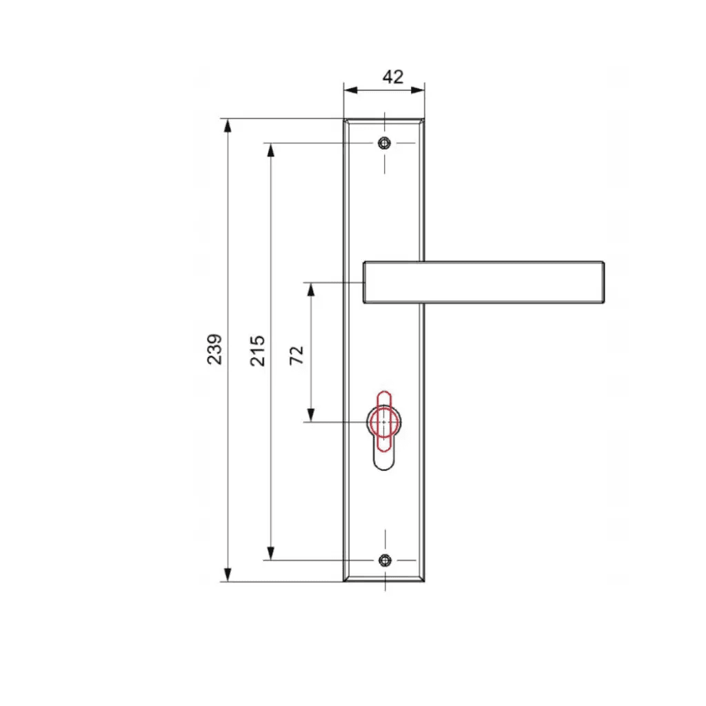 Klamka ERGO na szyldzie długim pod klucz Czarna, 5907609706348, Si Apre