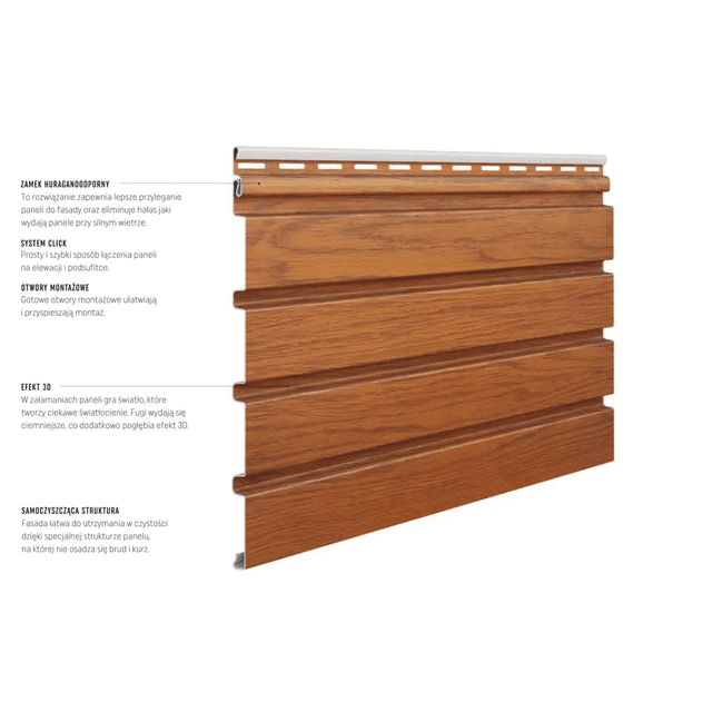 Panele zewnętrzne Fronto lamele Złoty Dąb 3028094, Vilo