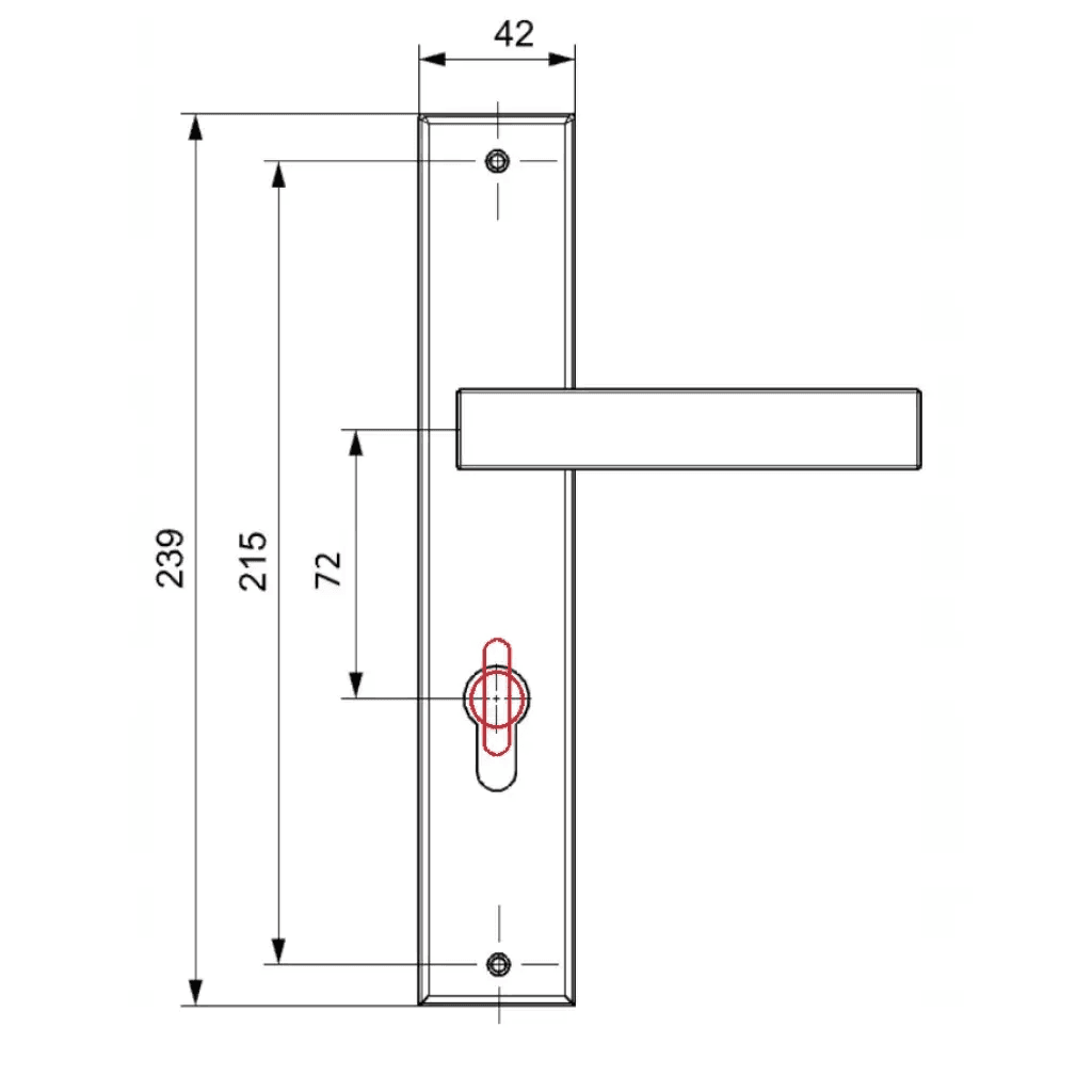 Klamka Ergo na szyldzie długim do WC Czarna, 5907609706362, Si Apre