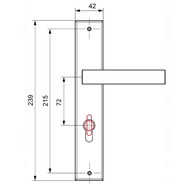 Klamka Ergo na szyldzie długim do WC Czarna, 5907609706362, Si Apre