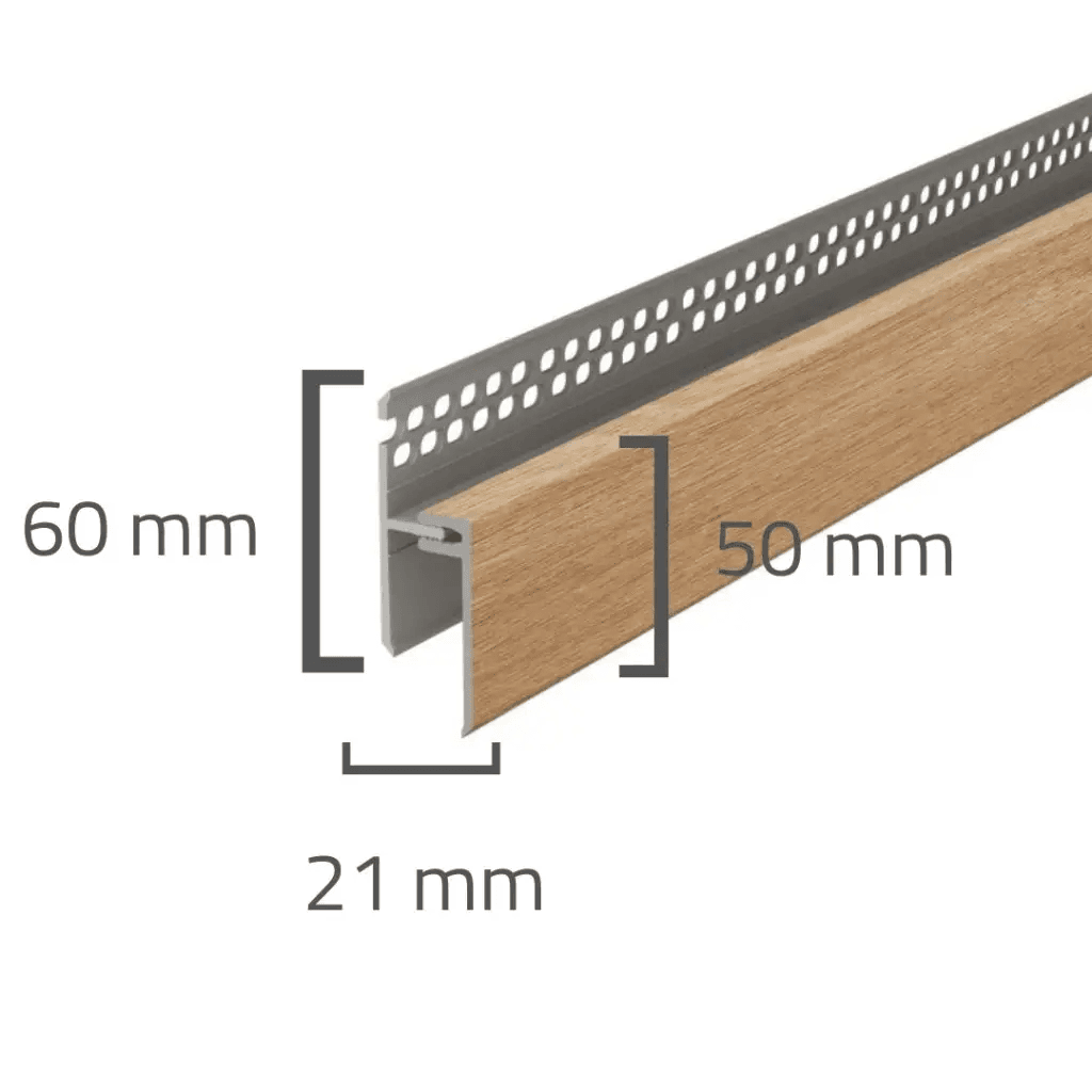Panele elewacyjne fasadowe Solvo Listwa wentylacyjna górna Dąb Naturalny 2-cz FS-262, 3030902, VOX