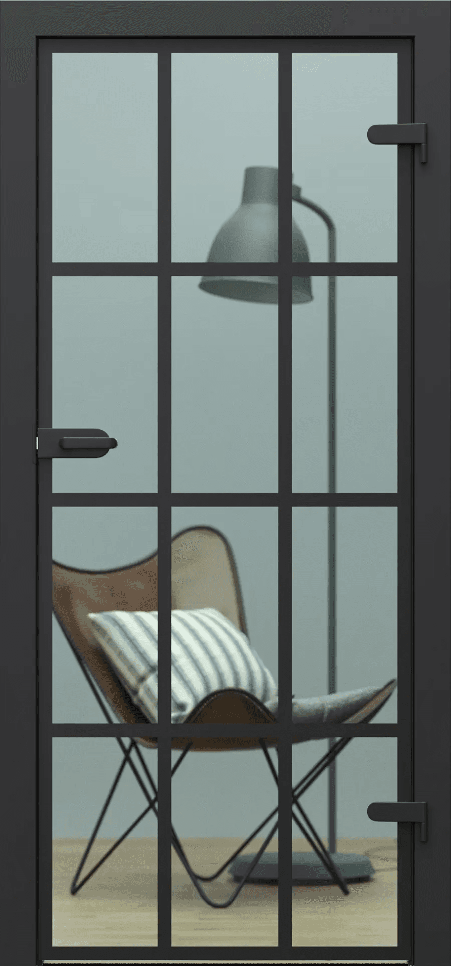 Drzwi Porta GLASS szyba przezroczysta z malowanymi szprosami, PORTA