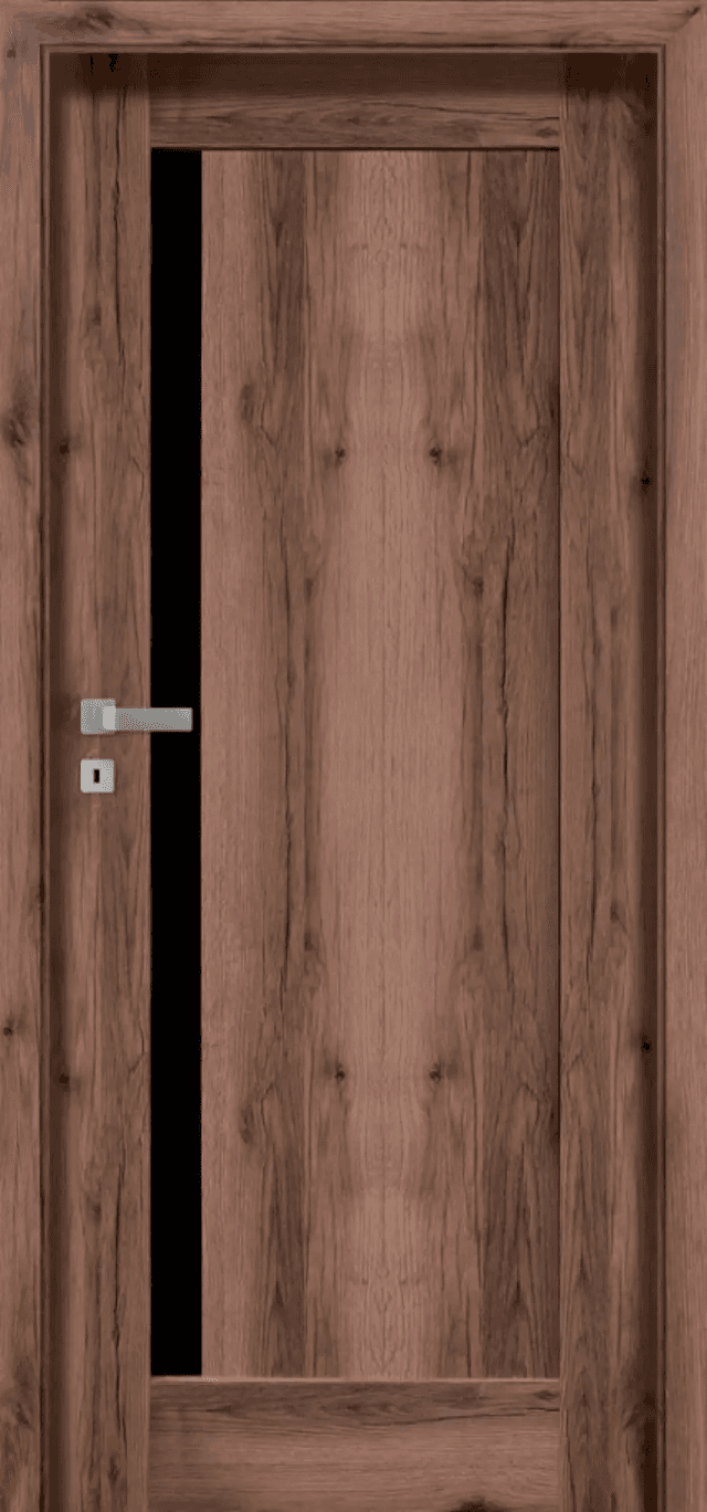 Drzwi Mona W01S1 z czarną szybą, POL-SKONE