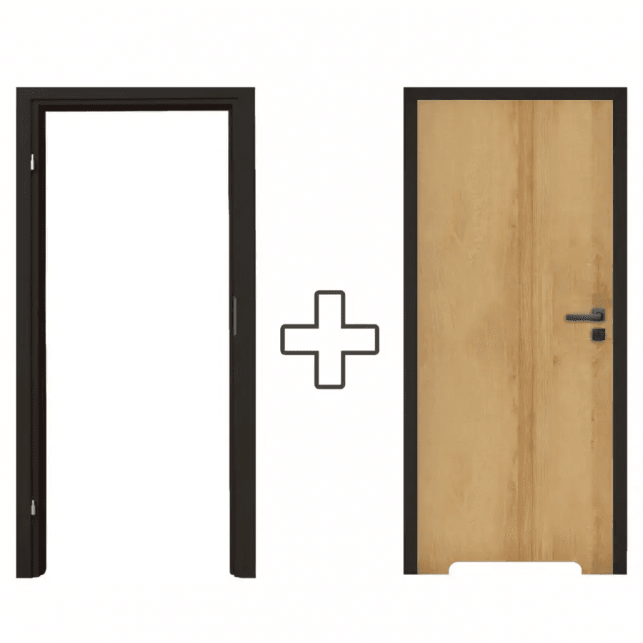 Komplet Drzwi + Ościeżnica regulowana Invado Loft lewe 80cm bezprzylgowe z podcięciem wentylacyjnym, 100063850, Invado