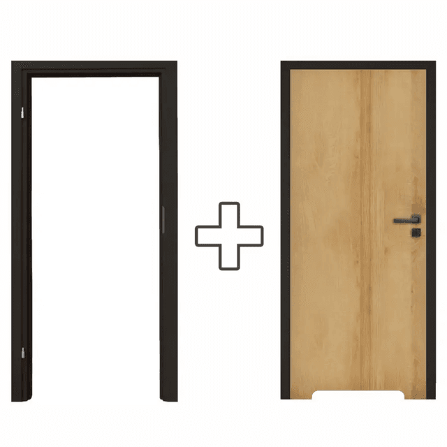 Komplet Drzwi + Ościeżnica regulowana Invado Loft lewe 80cm bezprzylgowe z podcięciem wentylacyjnym, 100063850, Invado