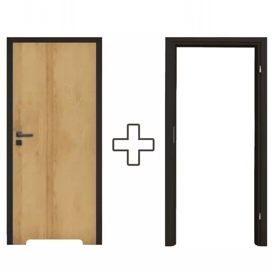 Komplet Drzwi + Ościeżnica regulowana Invado Loft prawe 80cm bezprzylgowe z podcięciem wentylacyjnym, 100063851, Invado