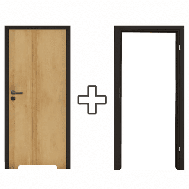 Komplet Drzwi + Ościeżnica regulowana Invado Loft prawe 80cm bezprzylgowe z podcięciem wentylacyjnym, 100063851, Invado