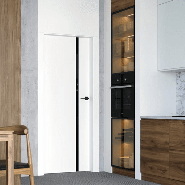 Drzwi Porta Focus 4.A z czarną szybą przylgowe lewe 80 cm, SPWG4A0L08DDT0SZ2KHB00, PORTA