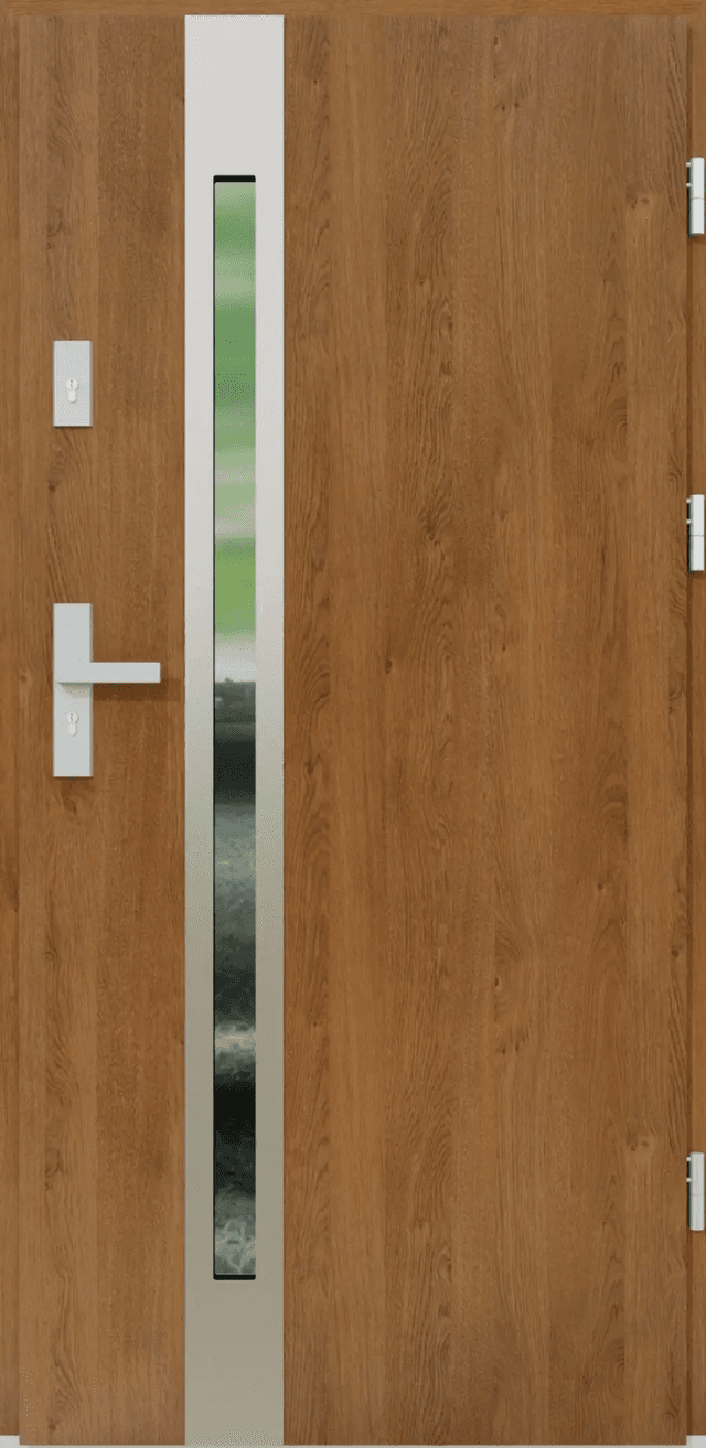 Drzwi zewnętrzne z ościeżnicą Otello 12B Dąb złoty Prawe 90cm CZYSTE POWIETRZE, 5903324179337, KR CENTER