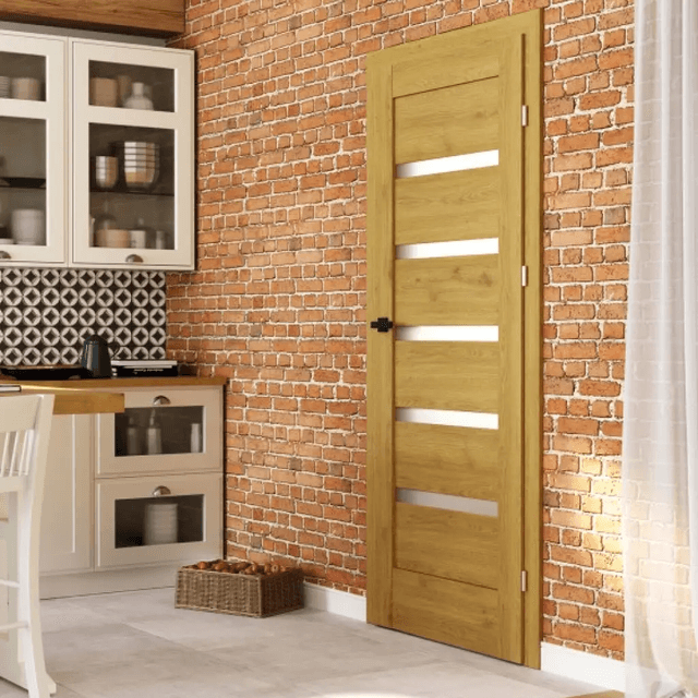 Drzwi Porta VERTE HOME model H.5 z czarnymi szybami, PORTA