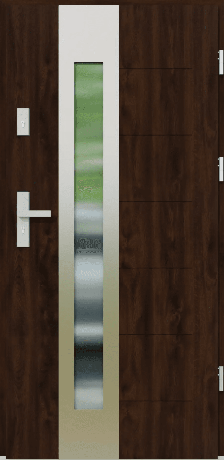 Drzwi zewnętrzne z ościeżnicą Nicolo 05B Orzech Prawe 90cm CZYSTE POWIETRZE, 5903324177913, KR CENTER