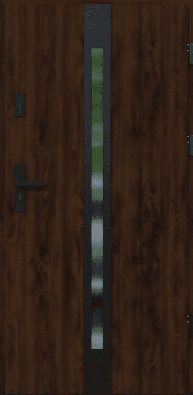 Drzwi zewnętrzne z ościeżnicą Torino 12 Orzech Prawe 90cm CZYSTE POWIETRZE, 5903325286904, KR CENTER