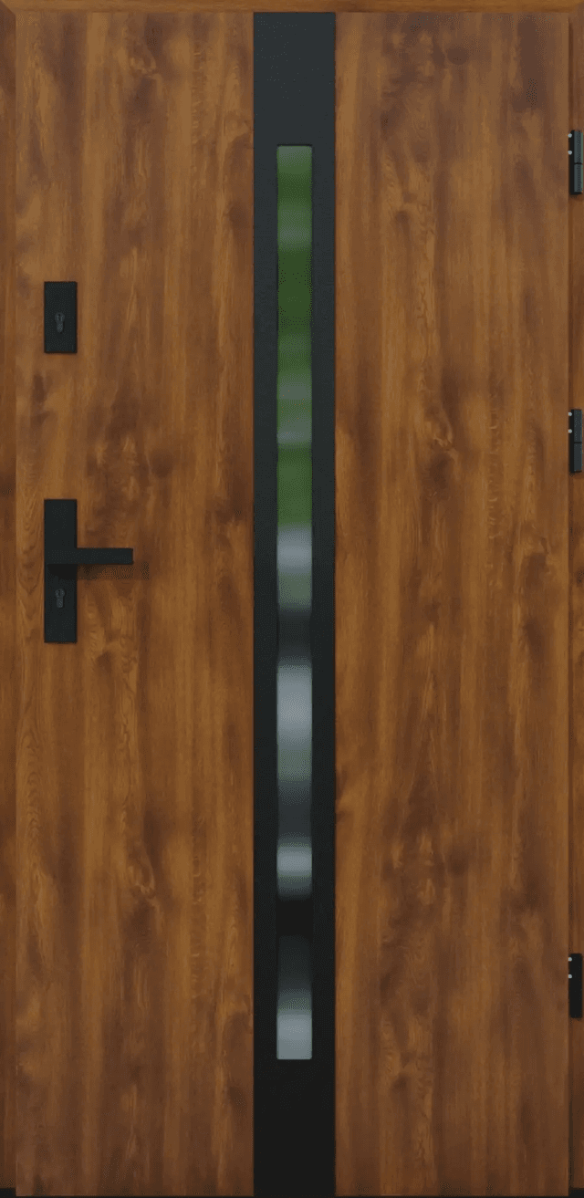 Drzwi zewnętrzne z ościeżnicą Torino 12 Dąb złoty Prawe 90cm CZYSTE POWIETRZE, 5903325286843, KR CENTER