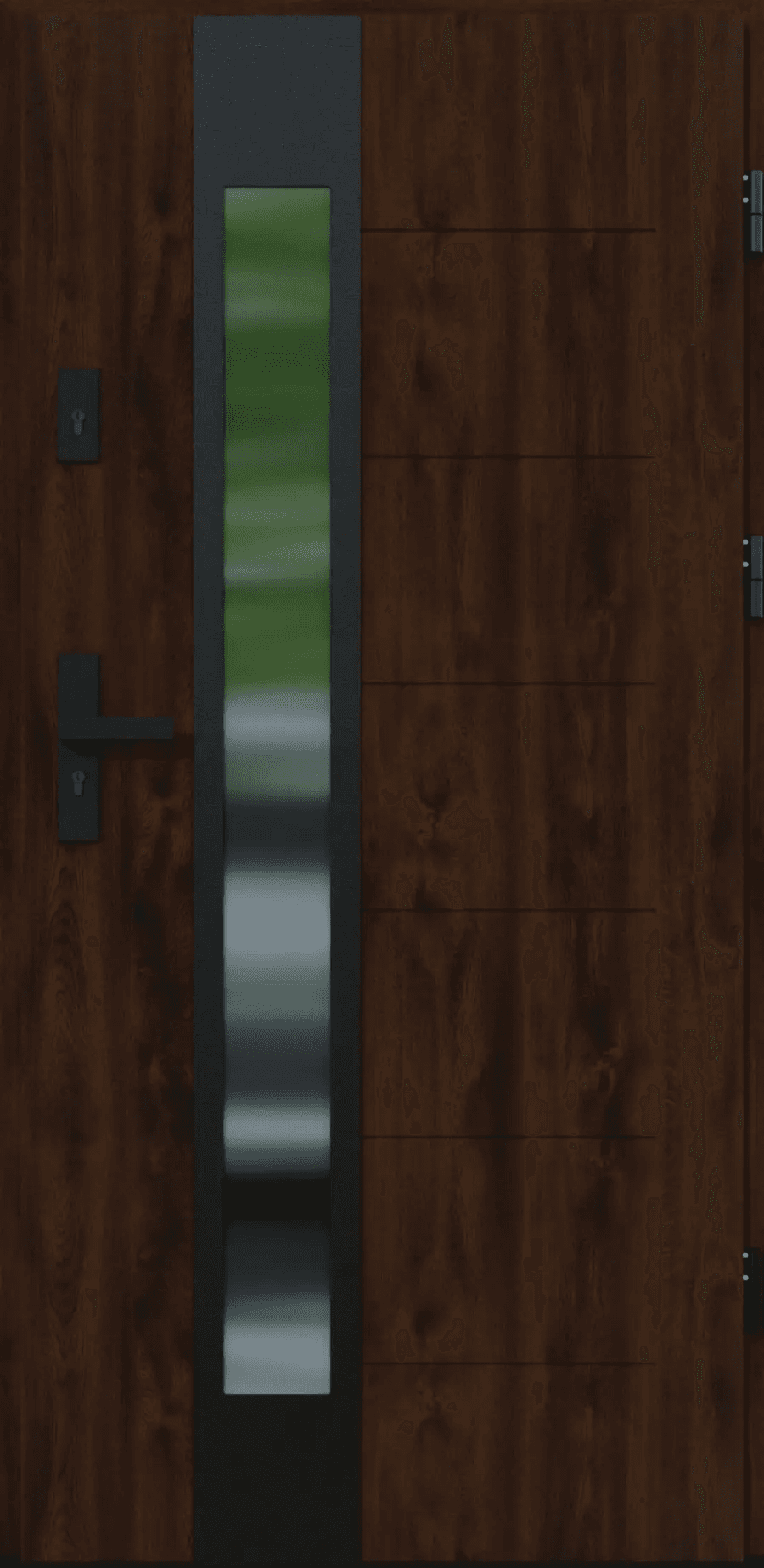 Drzwi zewnętrzne z ościeżnicą Vento 13B Orzech Prawe 90cm CZYSTE POWIETRZE, 5903325284726, KR CENTER