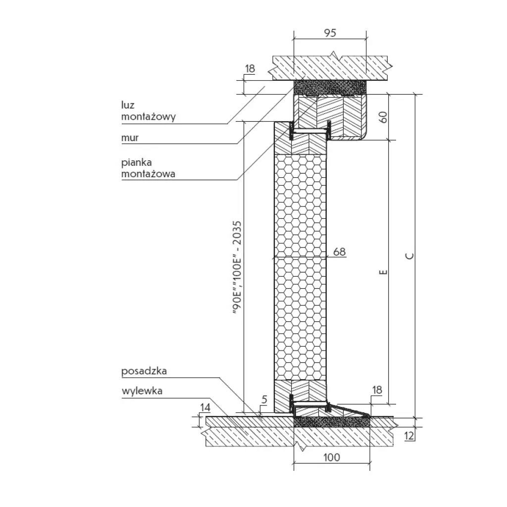 Drzwi zewnętrzne z ościeżnicą Vento 13B Orzech Prawe 90cm CZYSTE POWIETRZE, 5903325284726, KR CENTER