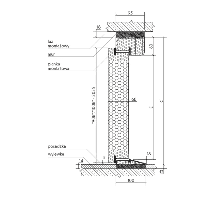 Drzwi zewnętrzne z ościeżnicą Vento 13B Orzech Prawe 90cm CZYSTE POWIETRZE, 5903325284726, KR CENTER