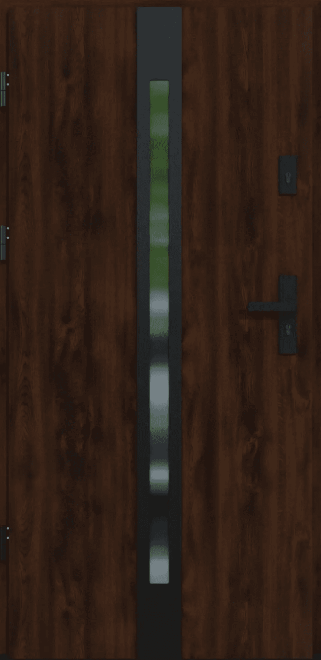 Drzwi zewnętrzne z ościeżnicą Torino 12 Orzech Lewe 90cm CZYSTE POWIETRZE, 5903325286898, KR CENTER