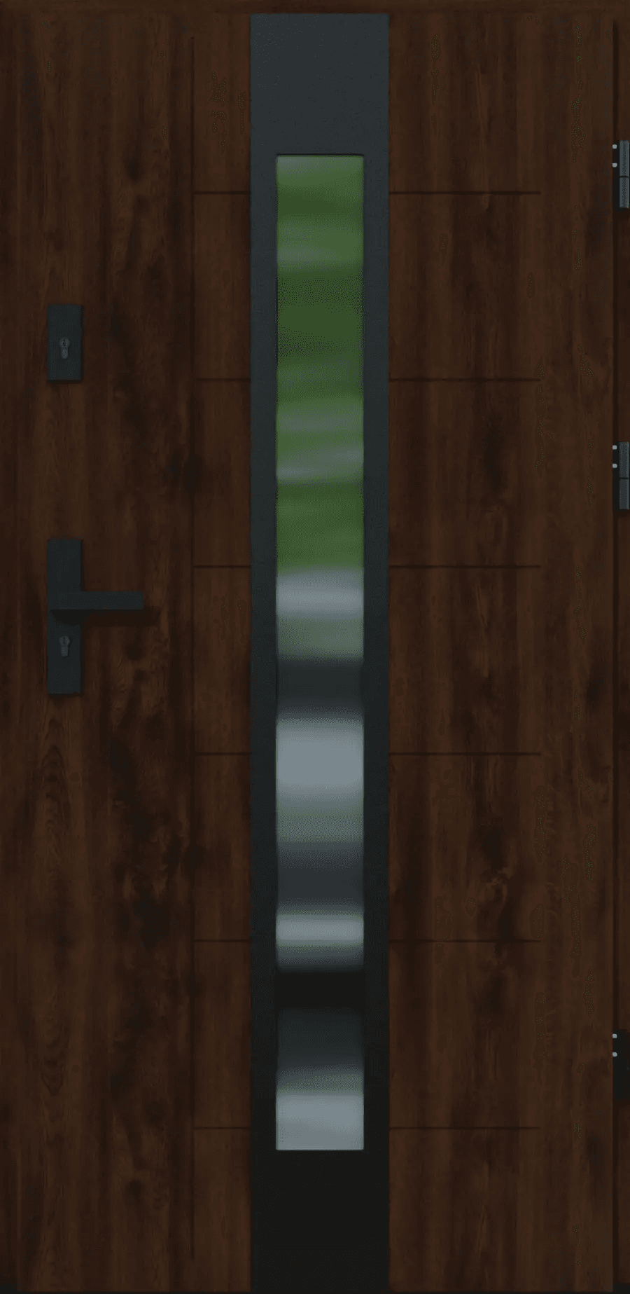 Drzwi zewnętrzne z ościeżnicą Vento 13 Orzech Prawe 90cm CZYSTE POWIETRZE, 5903325284566, KR CENTER