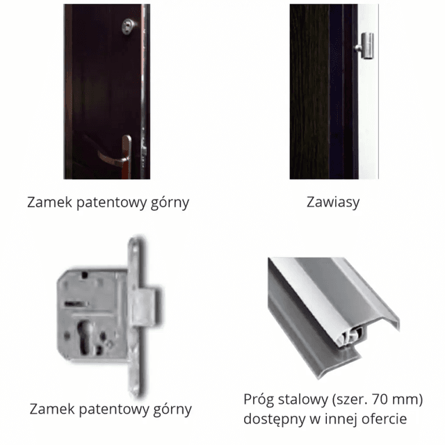 Drzwi Wejściowe Enter Prawe 80 cm Dąb Polski, 5902285996472, DRE