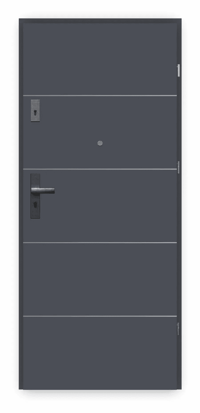 Drzwi Wejściowe Agat Prawe 80 Antracyt Intarsje srebrne, SPEAJ60P082NCJSD30ON00, PORTA