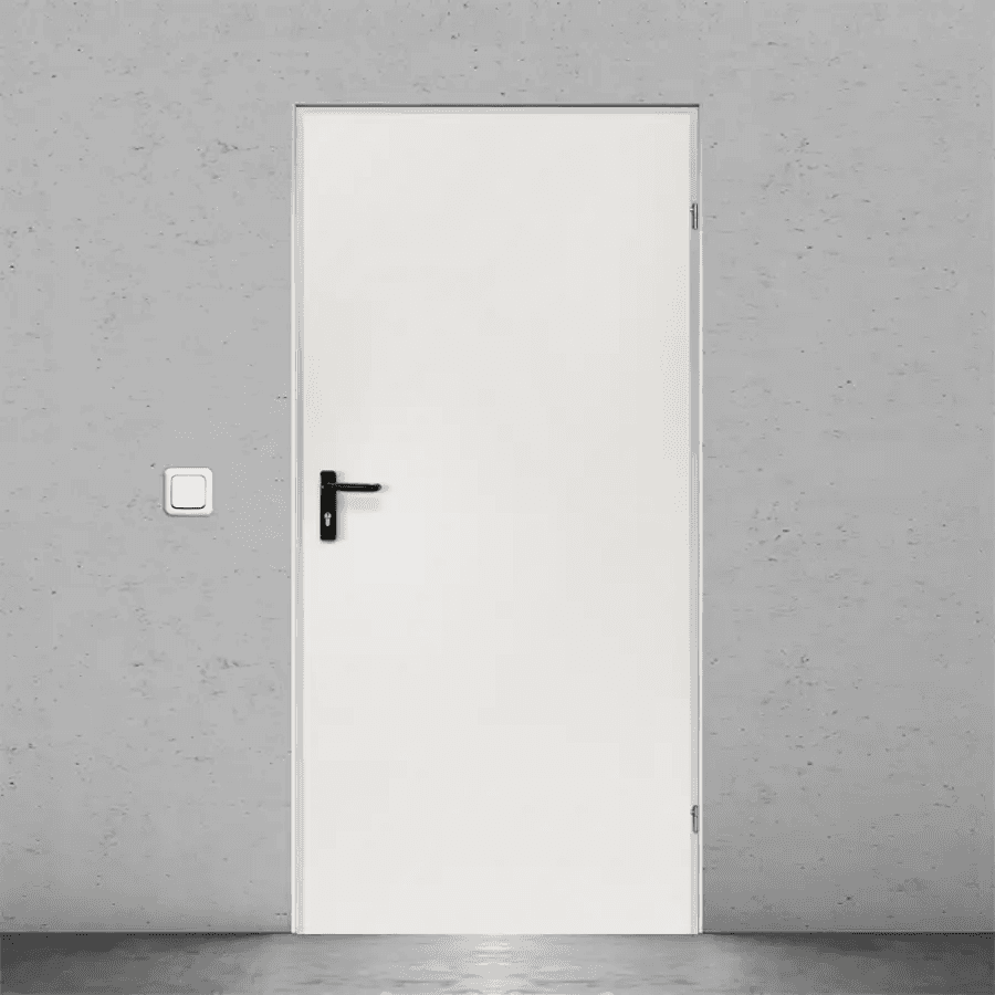 Drzwi techniczne stalowe 80 cm prawe Ecouni, T40 URAN 2 BIAŁY/80 PRAWE, Domoferm