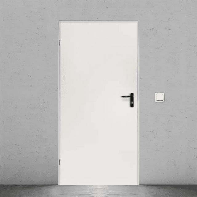 Drzwi techniczne stalowe 80 cm lewe Ecouni, T40 URAN 2 BIAŁY/80 LEWE, Domoferm