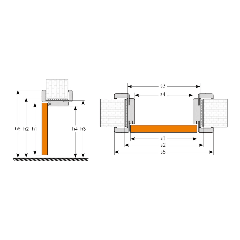 Ościeżnica regulowana z kątownikiem ORS10 Invado 95-114 Prawa 80 cm Bezprzylgowa, 100057726, Invado